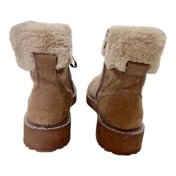 Steve Madden MADDEN GIRL Brown Suede Faux-Fur Lace Up Hiker Booties Sz 9M - Picture 5 of 7